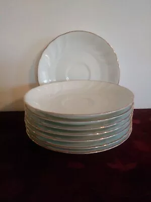 Mikasa Wedding Band Gold Saucers Set Of 8 Fine China  • $49.99