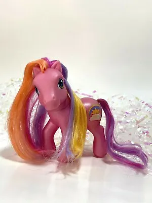 My Little Pony  2002  G3  Rainbow Flash Pink Orange Yellow Purple Figure Toy • $11.99