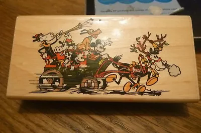 Mickey Mouse Disney Christmas Sleigh Clarabelle Horace164rubberstamp • $140