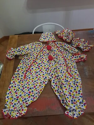 Vintage Handmade Child’s 5/6 Approx Halloween Clown Costume Mid Century 60/70s • $20