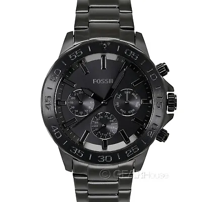 FOSSIL Bannon Mens Multifunction Watch Black Dial Day Date Stainless Steel Band • $74.90