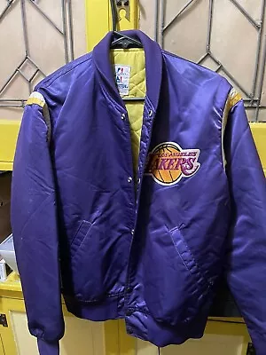 Vintage 1986  Los Angeles LAKERS Satin Jacket AUTHENTICS NBA STARTER  Size M • $98