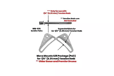 $27.75 • Buy Gruv-X X-Click 1/4  Mono Mount Pair For Sonor Designer Signature Phonic Snares