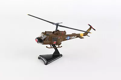 US Army UH-1 Huey Bell Helicopter Medevac 1/87 Scale Model With Stand • $25.99