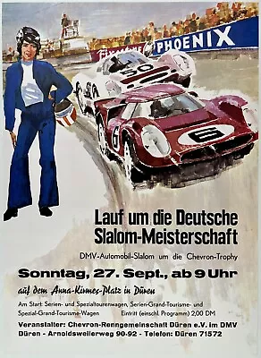 Original Vintage Poster SLALOM MEISTERSCHAFT German Slalom Championship Auto OL • $299