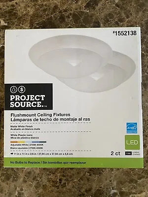 Project Source 2-Pack 2-Light 11-in White LED Flush Mount Light ENERGY STAR • $39