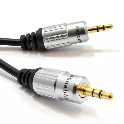 50cm 3.5mm AUX Stereo Jack To Jack Audio Cable Gold Lead For CAR/PHONE/MP3/PC • £2.43