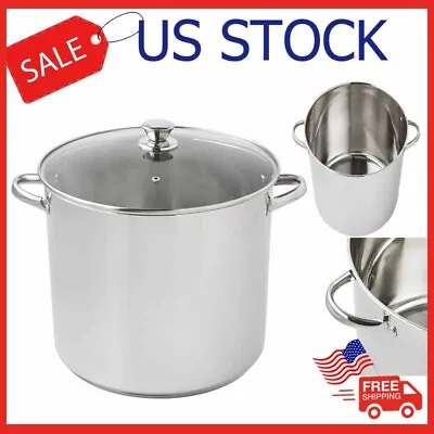 Mainstays Stainless Steel 20-Quart Stock Pot With Glass Lid • $26.98