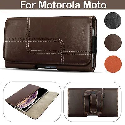 Belt Pouch Clip Hip Loop Holster Leather Case For Motorola Moto E6 G7 G4 Play • £3.99