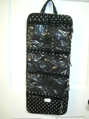 Vera Bradley Hanging Organizer CLASSIC BLACK Cosmetic Make-Up Bag 11.5 X 26 GUC • $13.99