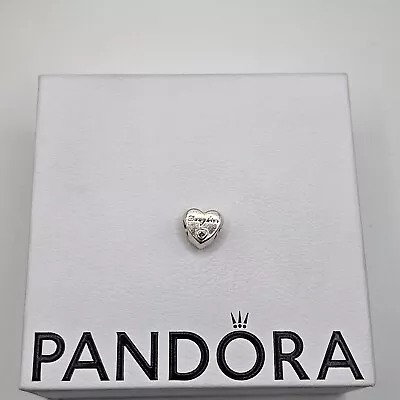 Genuine Pandora Pink Daughter Polished Heart Charm ALE 925 #791726PCZ • £22