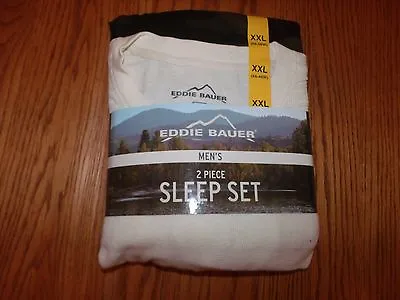 Nwt Mens Eddie Bauer 2 Piece PJ Pajamas Sleep Set Olive Camo Cream Medium M • $15.96