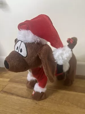 Musical Santa Dog With Father Christmas Hat Soft Toy - We Wish You A Merry Xmas • £12.99