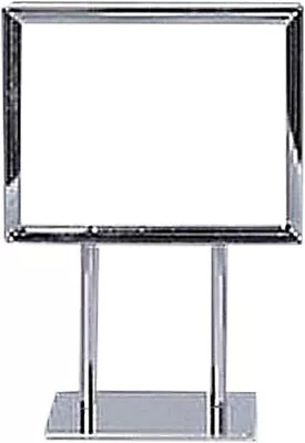 6 Sign Holders Chrome Fits 5 ½ X 7  Signs Twin Stem Metal Countertop Tabletop • $47.95