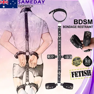BDSM Bondage Collar Handcuffs Ankle Cuffs Restraint Strap Fetish Adult Sex Toy • $27.99