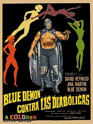 12195.Decoration Posters.Blue Demon Mexican Wrestling Hero.Room Interior Wall  • $18