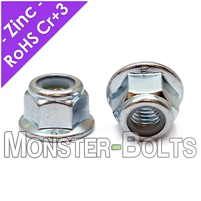 Nylon Insert Hex Flange Lock Nut Prevailing Torque DIN 6926 Zinc CL 8 M5 M6 M8 • $5.41