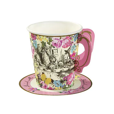 Alice In Wonderland Cups Saucers Vintage Style Mad Hatters Tea Party Cups X 12 • $7.45