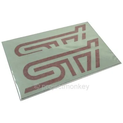 OEM Subaru STSG14100270 STi Logo Decal Set A Pair Cherry Red Genuine Parts JDM • $39.99