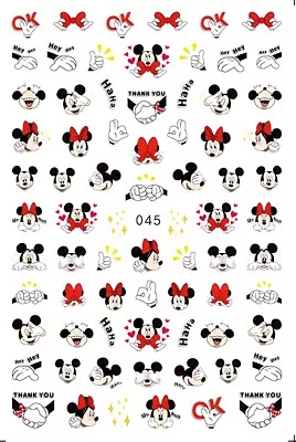 Mickey Mouse Minnie Mouse Cartoon Nail Art Water Decals-045 • $1.99