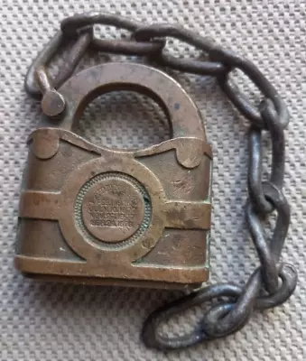 Vintage Brass Yale Padlock Patented 1800's No Key • $24.95