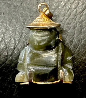 Vintage Buddha Pendant Jade Gold Filled!!! • $21.95