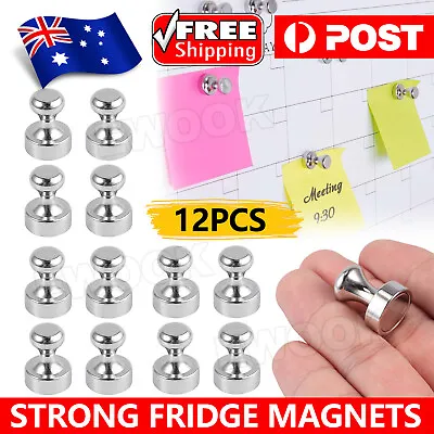 $8.45 • Buy 12 PCS Mini Strong Fridge Magnets Neodymium Magnetic Crafts Whiteboard Push Pins