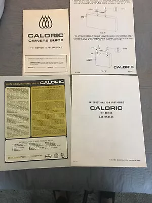 Caloric Gas Ranges H Series Kitchen Stoves Oven Cook Vintage Owners Guide Lot • $4.50