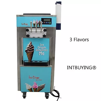 3 Flavors Soft Ice Cream Machine 20-30L/h Output Capacity LCD Display Controller • $1354.99