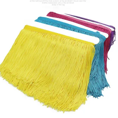 3 Yards Chainette Long Tassel Fringe Trimming Dance Stage Sewing Crafts 12 Color • £7.25