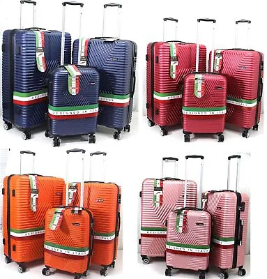 4 Wheel X Large SUITCASES SET OF 3 Travel Luggage Cabin Trolley Lightweight Bag • £105.99