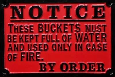 Railway Fire Buckets Vintage Style Metal Sign NB - Printed & Smooth Not Embossed • £3.49