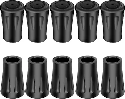 10Pcs Walking Stick Rubber Tips Replacement Rubber Pole Ends Trekking New UK • £6.49