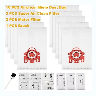 10 X 3D Airclean Dust Bags Replacement For Miele FJM  • $20.99