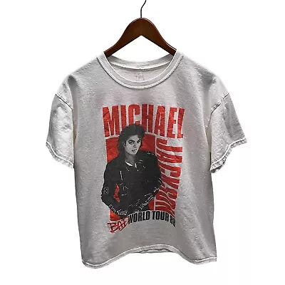 Men’s Michael Jackson Bad Tour T Shirt 1988 Reprint Sz Large Y2 • $11.99