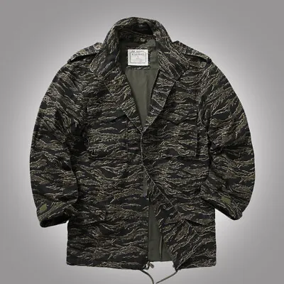 US Army M65 Combat Field Jacket Mens Military Tactical Outdoor Hiking Parka Camo • $80.74