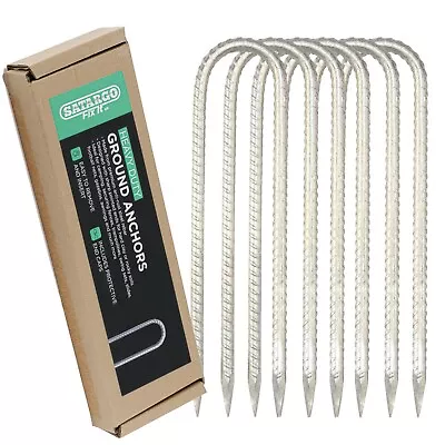 £32.99 • Buy 12  Heavy Duty Steel Tent Pegs U Ground Stakes Marquee Gazebo Galvanized Anchors