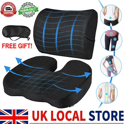 Lumbar Back Support Cushion Car Seat Wheelchair Office Chair Pillow Memory Foam • £9.99