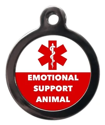Pet ID ICE Tag Medical Alert EMOTIONAL SUPPORT Staff Of Asclepius Personalised  • £8.99