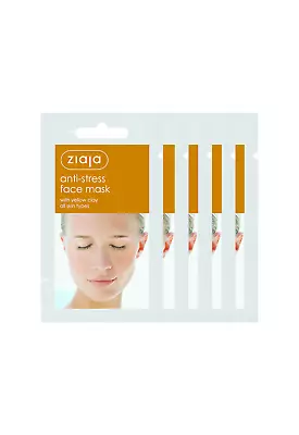 5 X Ziaja Anti-Stress Face Mask With Yellow Clay/Sachet/Display 7Ml OFFICIAL UK • £8.35