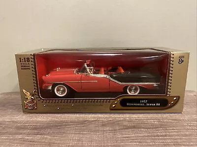 1957 Super 88  Oldsmobile  Die Cast Car 1/18 Yat Ming Road Signature Red Black • $34.99