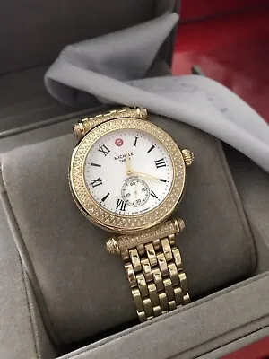 Michele Caber Watch Gold Tone W/1.42 Diamonds Mother Of Pearl Watch Face • $3000