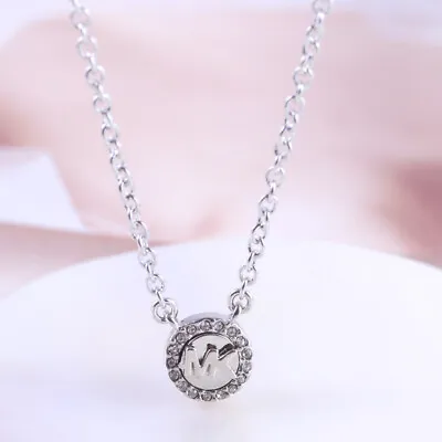 Michael Kors Round Letter Rhinestone Disc Personality Necklace • $26.58