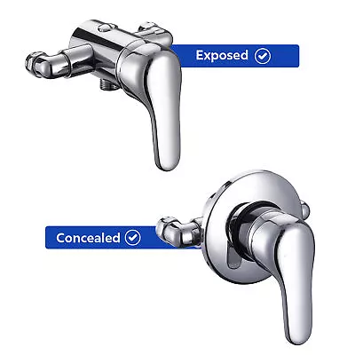 Chrome Single Lever Shower Mixer Valve Exposed Or Concealed -135 - 160mm Centres • £47.99