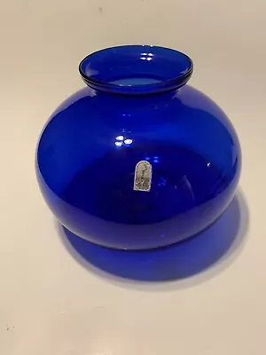 Pilgrim Glass Vase In Cobalt Blue Approximately 7 3/4 “Tall By 8” Wide. • $39