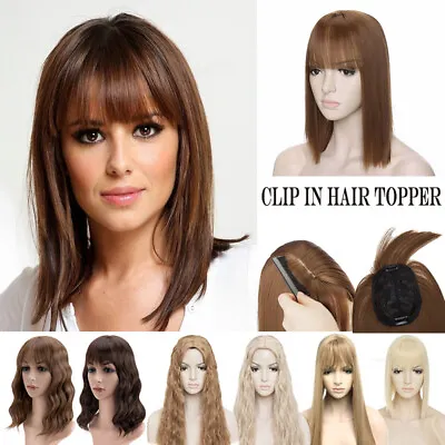 $14.50 • Buy Women Topper Hair Extensions Clip In One Piece Toupees Full Head Real As Human