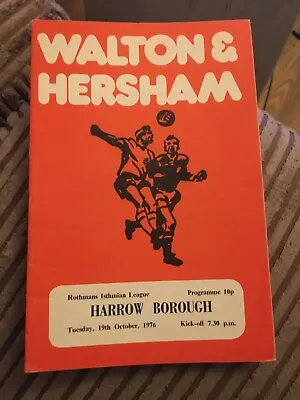 Walton & Hersham V Harrow Borough 1976/77 RIL • £3.49
