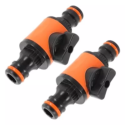 2x Garden Hose Pipe In Line Tap Shut Off Valve Fitting Connect Adaptor Gadget • £6.76