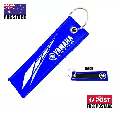 Yamaha Racing Keyring Motorcycle Race Bike Embroidered Cloth Key Ring Key Chain • $10.95