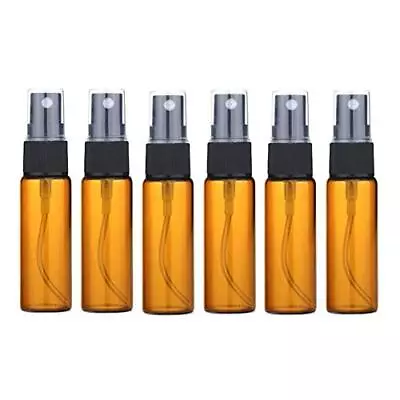0.7 Ounce Amber Glass Fine Mist Spray Bottle With Black Pump Sprayer Liquid C... • $14.36